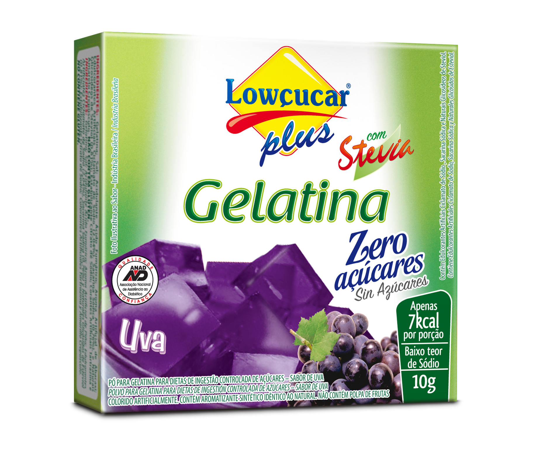 Gelatina Plus com Stevia sabor Uva