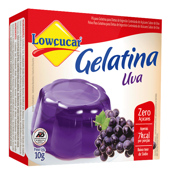 Gelatina Lowçucar Zero sabor Uva